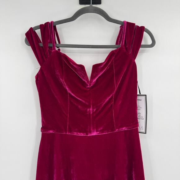 BCX Junior Velvet PinkCocktail Party Mini Dress Cold Shoulder Small NWT - Picture 3 of 11
